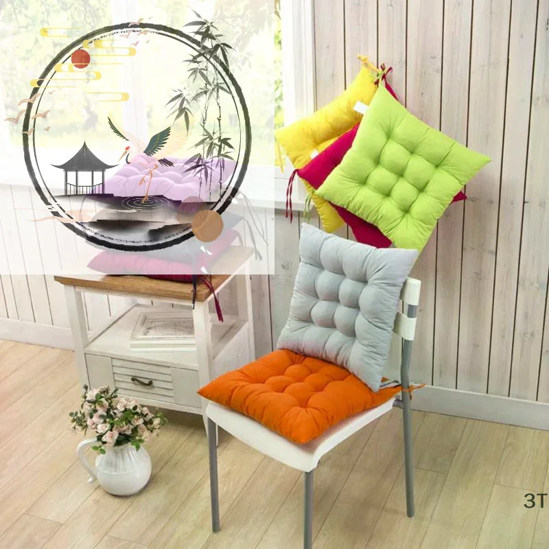 Soft Thick Padded Square Seat Cushion With Cute Cartoon Prints Fixed Ties For Home Office Indoor Outdoor Use