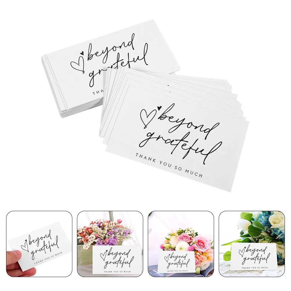

200Pcs Blank Thank You Cards Smooth Writable Back Thick Paper for Christmas Wedding Birthday Small Business Thank You Notes