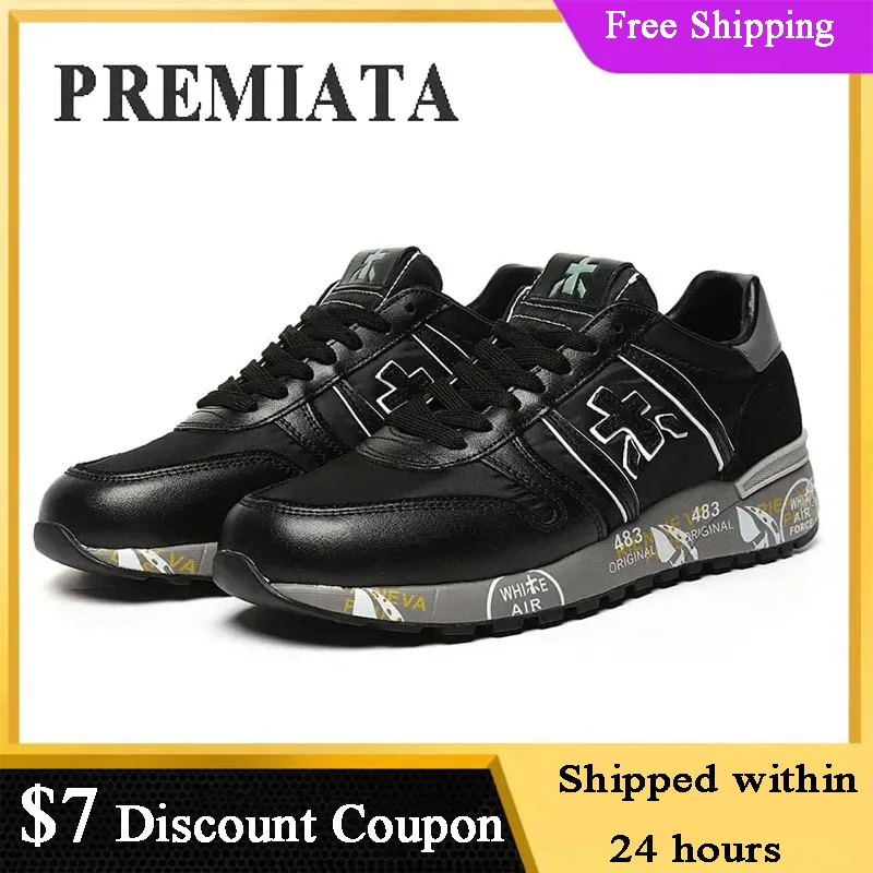 PREMIATA-Tênis casual masculino, esportes ao ar livre, design de luxo, respirável, impermeável, elemento multicolorido, tênis de painço, novo