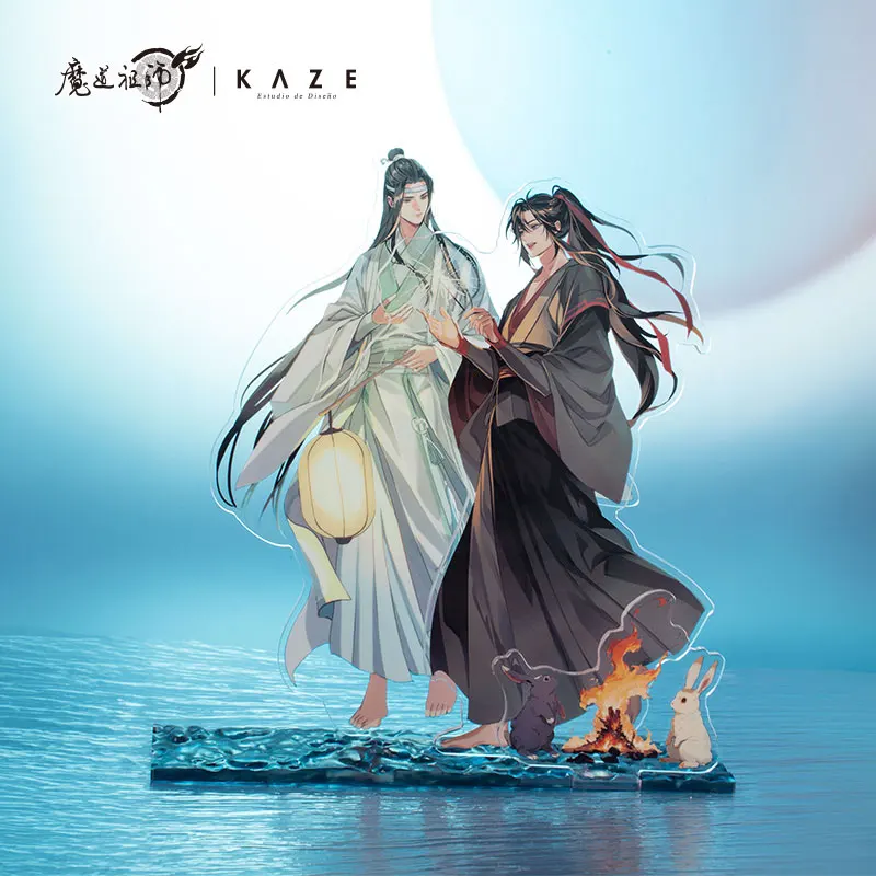 Grandmaster of Demonic Cultivation Fireworks Series MDZS Wuxian Wangji Acrylic Quicksand Brick Stand Model Colored Paper Badge