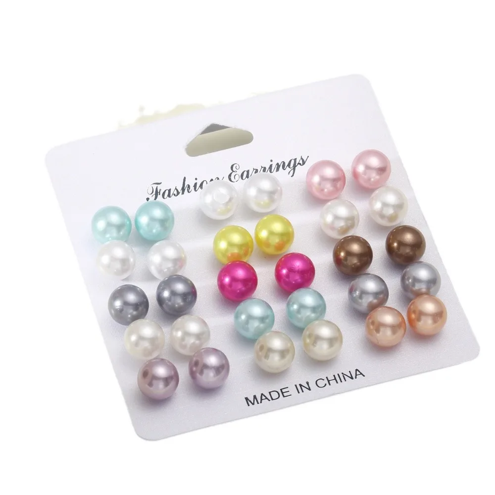 15 Pairs Set Of Tiny Colorful Stud Earrings Simple Vocation Style Lightweight Female Ear Decor For Women Daily Wear