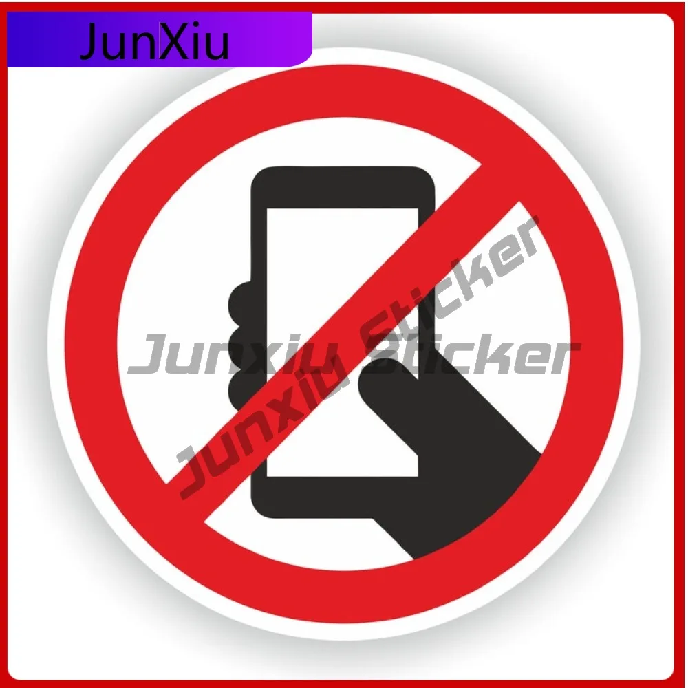 

No Phone Allowed Warning Sticker Cute Car Camper Fade Resistant Exterior Parts Vinyl Decal For Car Truck SUV Window Bumper
