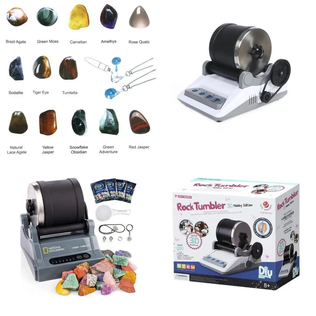 

A52E Rock Tumbler Electric Gemstones Polisher Diy Stone Posling Toy Professional Electricer для детей взрослые