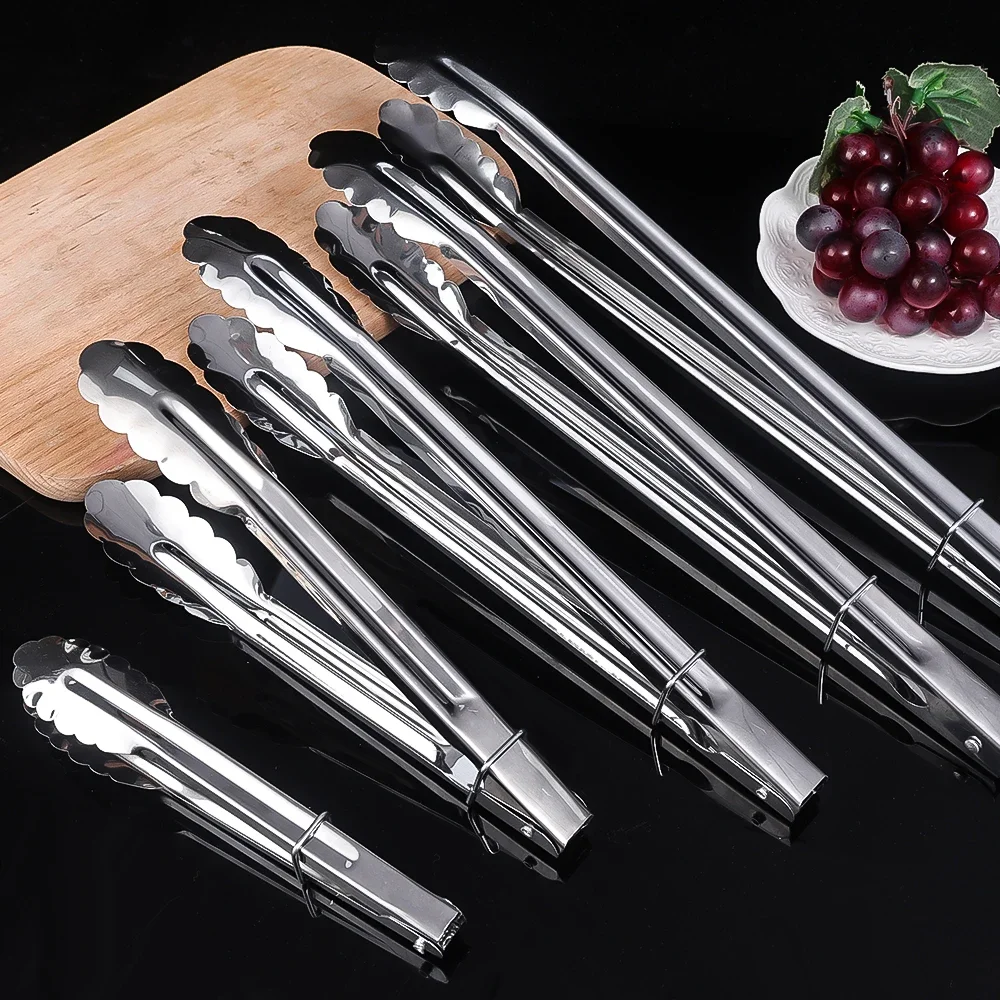 Multifunction Barbecue Tongs Portable for Picnic Barbecue Cooking Bread Salad Barbecue Clips Stainless Steel Kitchen Accesorios