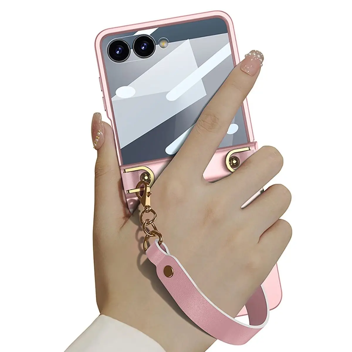 

Suitable for the Samsung Z Flip 7 ultra-thin all inclusive rotating shaft hand strap shell and film integrated protective cover