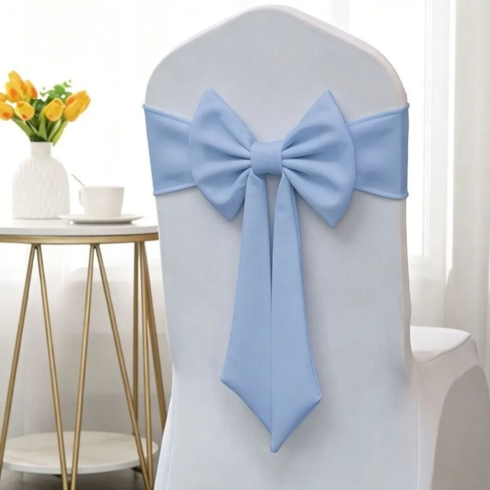 Stretch Fabric Stretch Chair Sashes Pretied Bow No-tie Fastening Elastic Chair Back Decor Elastic Design Chair Back Decor