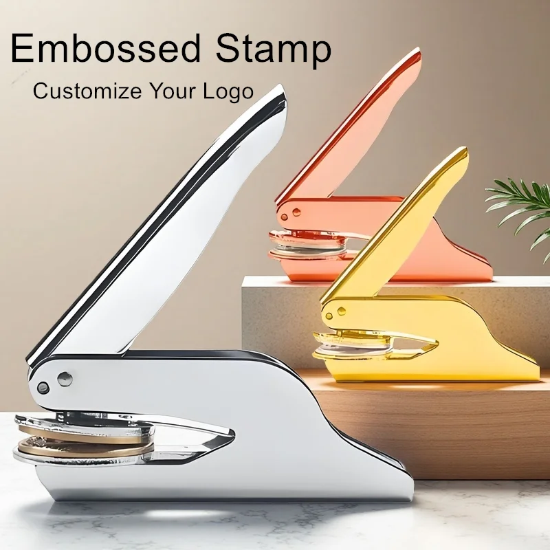 

Embosser Stamp LOGO Customized Wedding Library Book Private Handheld Steel Seal Envelope Party Invitation Embossing Stamps DIY