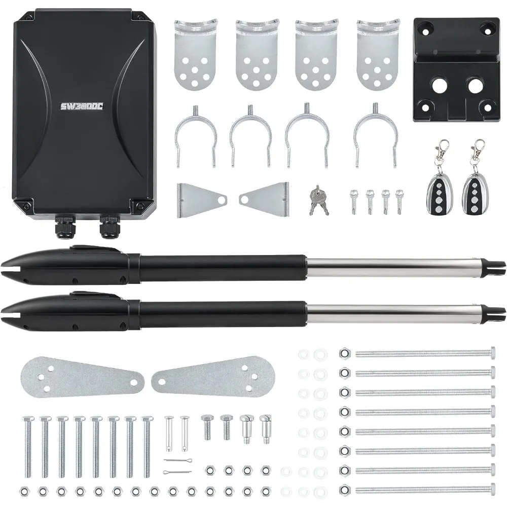 

Automatic Dual Swing Gate Opener Kit, Electric Gate Opener for Doors up to 660lb*2 18ft,Driveway Home Garden Gate Opener System