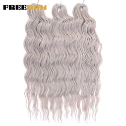 Freedom Hair Synthetische Natuurlijke Krullende Golvende Vlechten Hair Extensions 24 Inch Water Wave Vlecht Haar Ombre Blonde Twist Gehaakt Haar