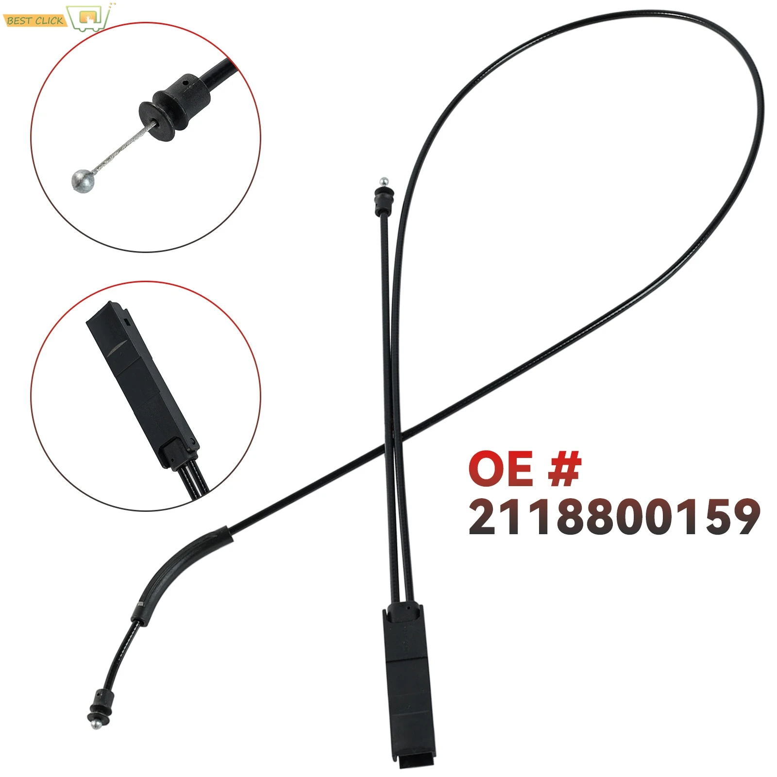 Engine Hood Release Cable A2118800159 For Mercedes E320 E350 E500 E55 E63 2006-2009 Rubber Bonnet Wire Kit view 2