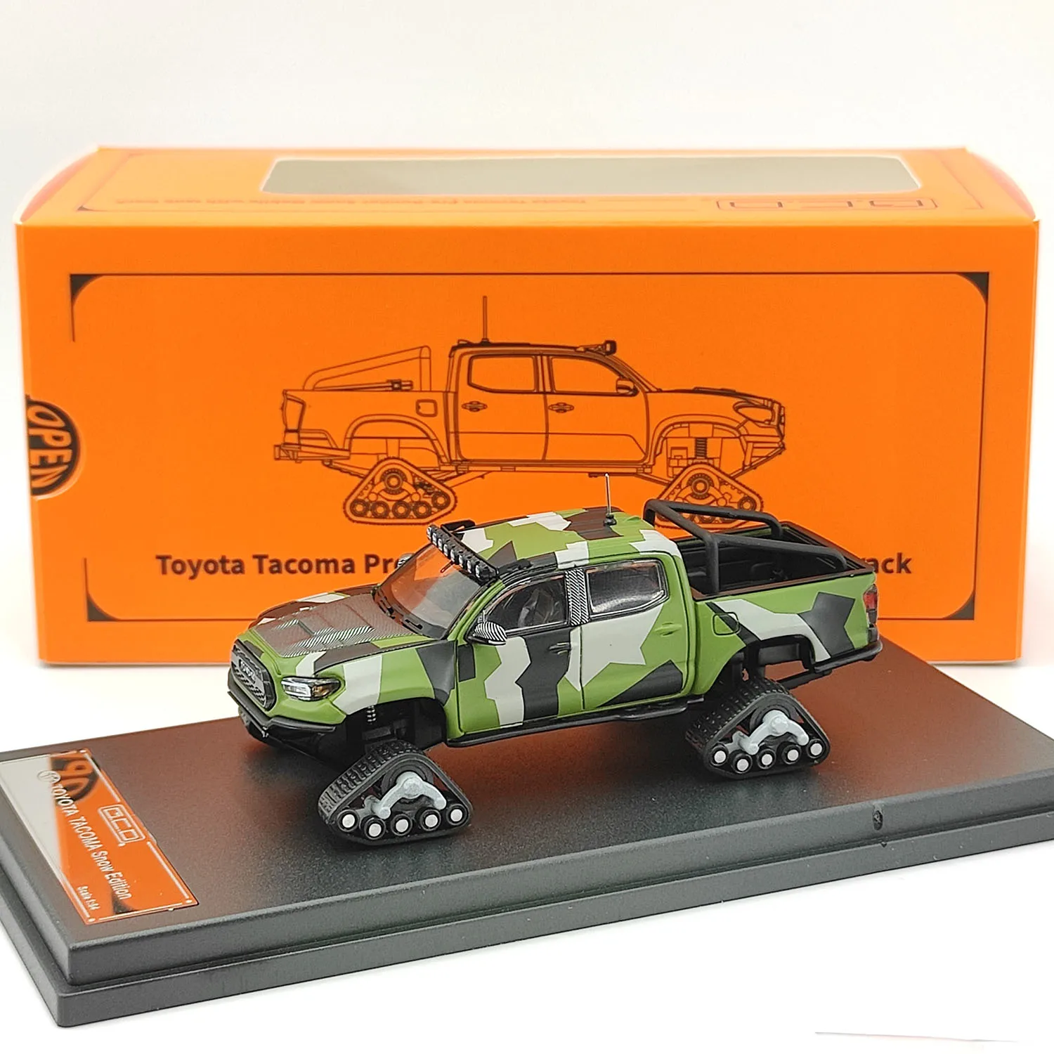 

Литой под давлением GCD масштаб 1:64 Toyota Snowplow Jeep с трековым шасси, модель автомобиля из сплава, Коллекционная игрушка, подарок, сувенир, украшение для дисплея