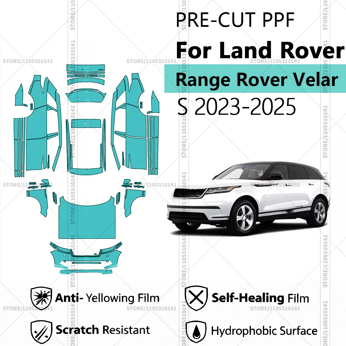 

Pre-Cut Paint Protection Film PPF Transparent Car Film Automotive PPF For Land Rover Range Rover Velar S 2023-2025 Full Vehicle