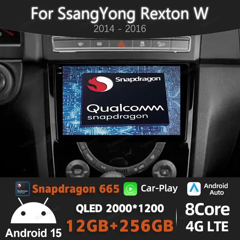 

Android 15 Car Radio For SsangYong Rexton W 2014 2015 2016 Head Unit 4G LTE 5G WIFI GPS NAVI Multimedia Video Player BT QLED
