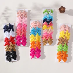 10Pcs/set Solid BB Hair Clips For Cute Girls Ribbon Bowknots Boutique Barrettes Hairpins Headwear Kids Hair Accessories Gifts