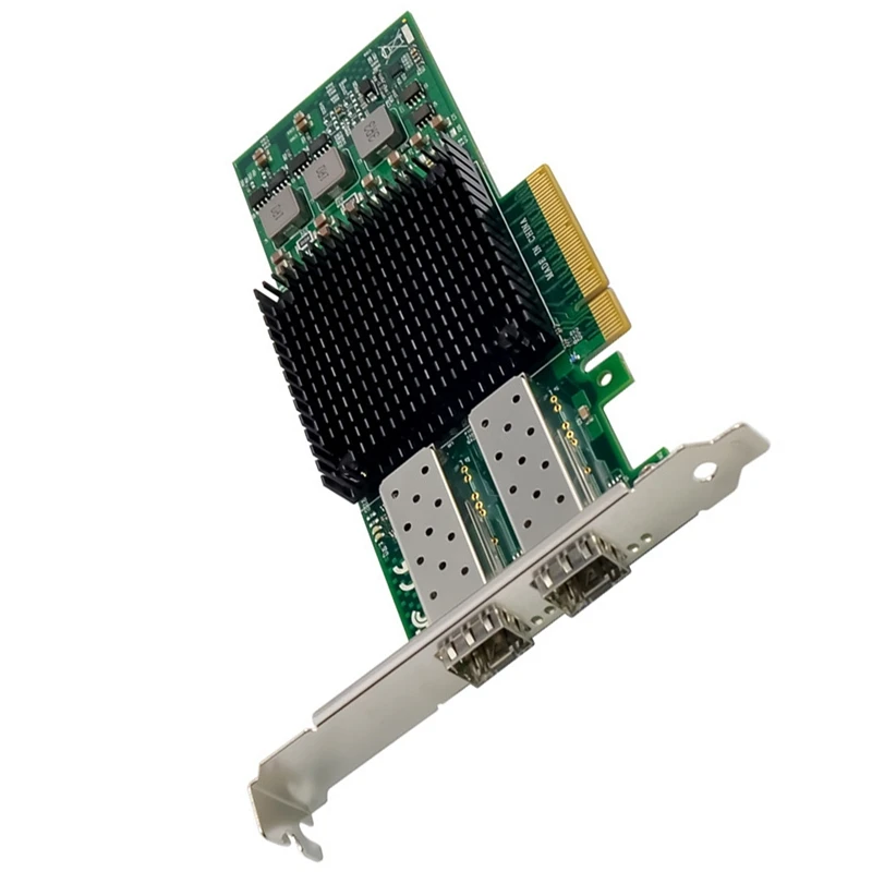 1Set PCIE X8 BCM57810 Dual Optical Port Network Card 10G SFP+ Server Fiber Network Card Green