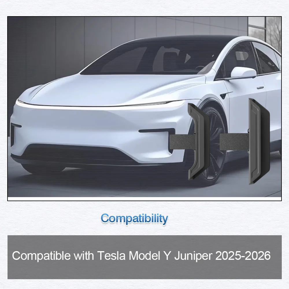 For Tesla Model Y Juniper 2025-2026 Rear Trunk Lid Pull Strap Black ABS Left-Hand Drive Handle Organizer Kit