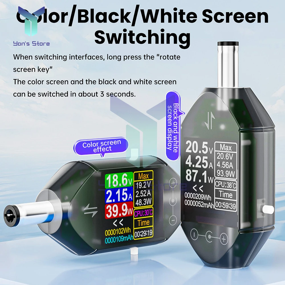 DT550 DC5.5 * 2.5 واجهة تستر تيار مستمر 4.5-50 فولت 0-12A عالية الدقة الجهد فاحص التيار الفولتميتر الرقمي مقياس التيار الكهربائي