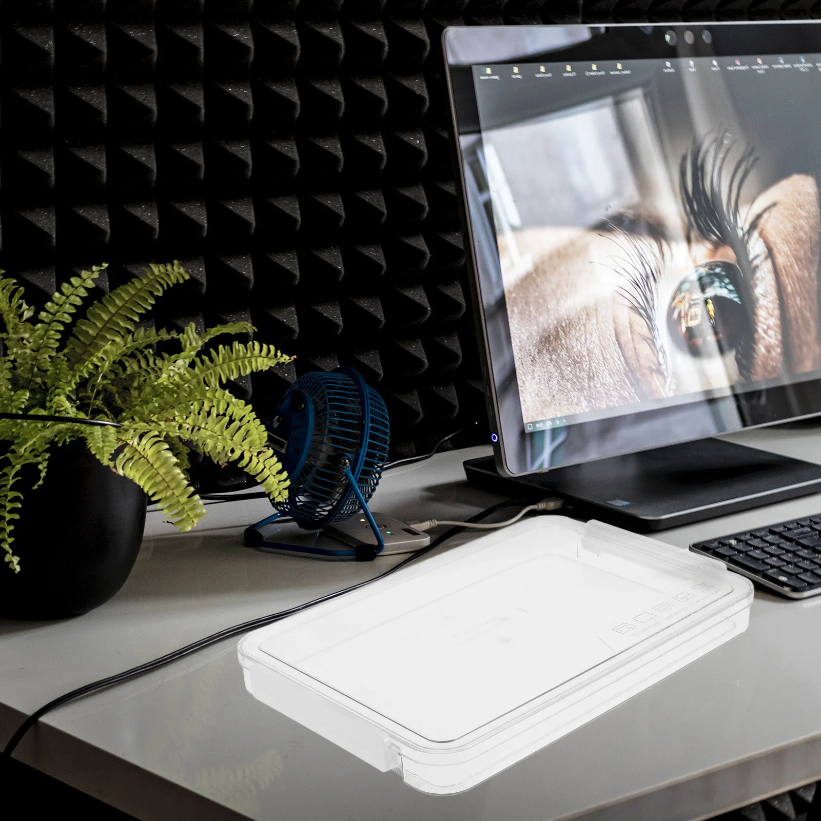 2Pcs File Organizer Boxes Large Capacity Clear Plastic Document Storage Box Set Pet ABS Material Portable Desktop