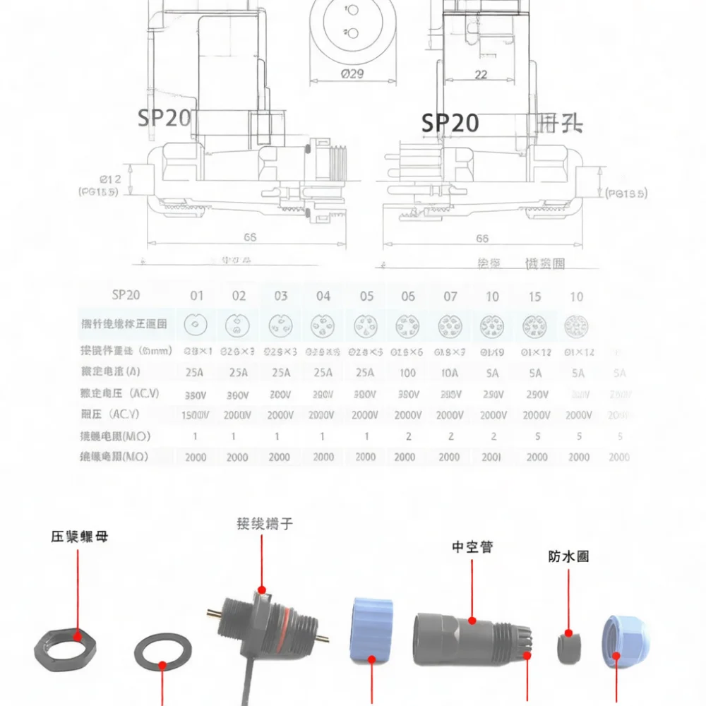 Efficient Waterproof Aviation Plug Socket Connector For DIY YOU Industrial Industrial Electrical Wire Jointing Solution
