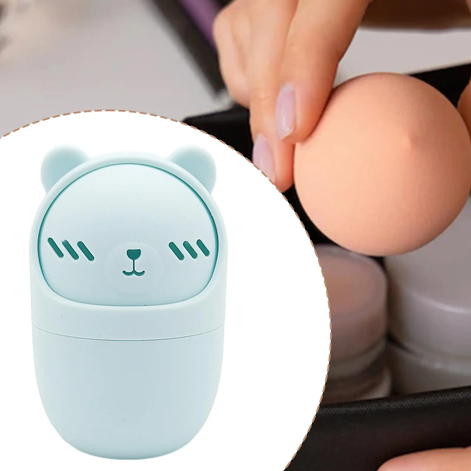 Makeup Sponge Holder with Cleaning Texture Durable Silicone Makeup Egg Container for Cosmetic Blender and Storage