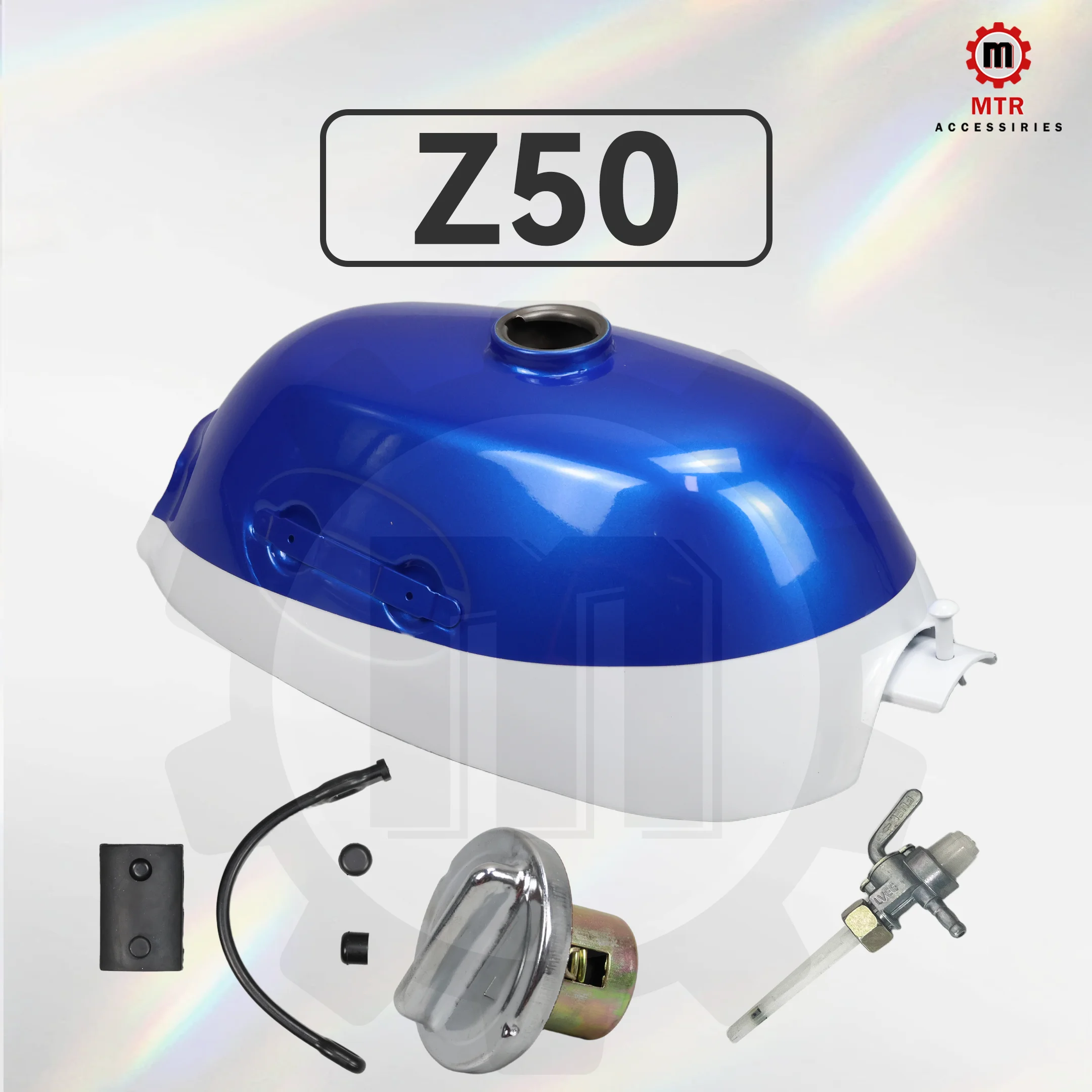 

Z50A K2 Fuel Tank Kit Z50A Petrol Tank Kit Blue White Metal 4L Oil Tank for Z50A K2 1970-1971 Motorcycles Parts
