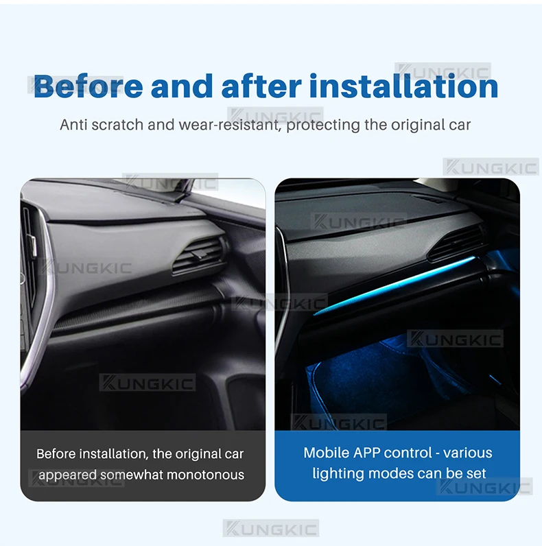 LED-Ambientbeleuchtungsstreifen für Subaru Crosstrek/Impreza 2024 2025 2026 und WRX 2022-2026, Instrumenten- und Fußraum-Atmosphärenlampe – Detail 8