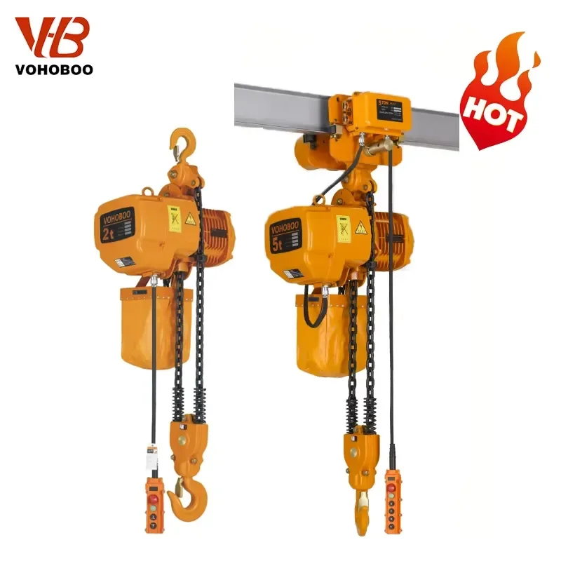 Recycling Machine 2026 Manufacture Directly Supply 1 2 3 5 10 Ton HHBB Trolley Type Electric Chain Hoist or Hook Type for