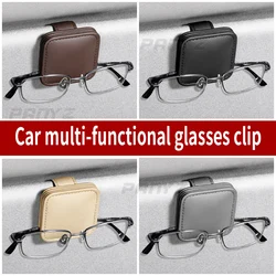 Car Glasses Holder Universal Sun Visor Clip Sunglasses Holder Microsoft Leather Eyeglasses Hanger Ticket Clip Glasses Mount Car