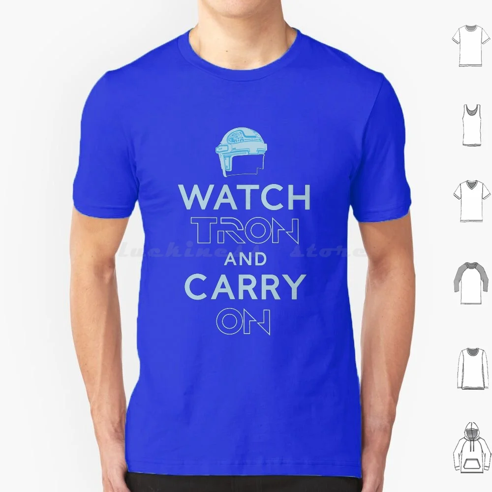 Watch Tron And Carry On T Shirt Big Size 100% Cotton Keep Calm And Carry On Keep Calm Mashup Keep Calm Meme Sci Fi Geek Nerd