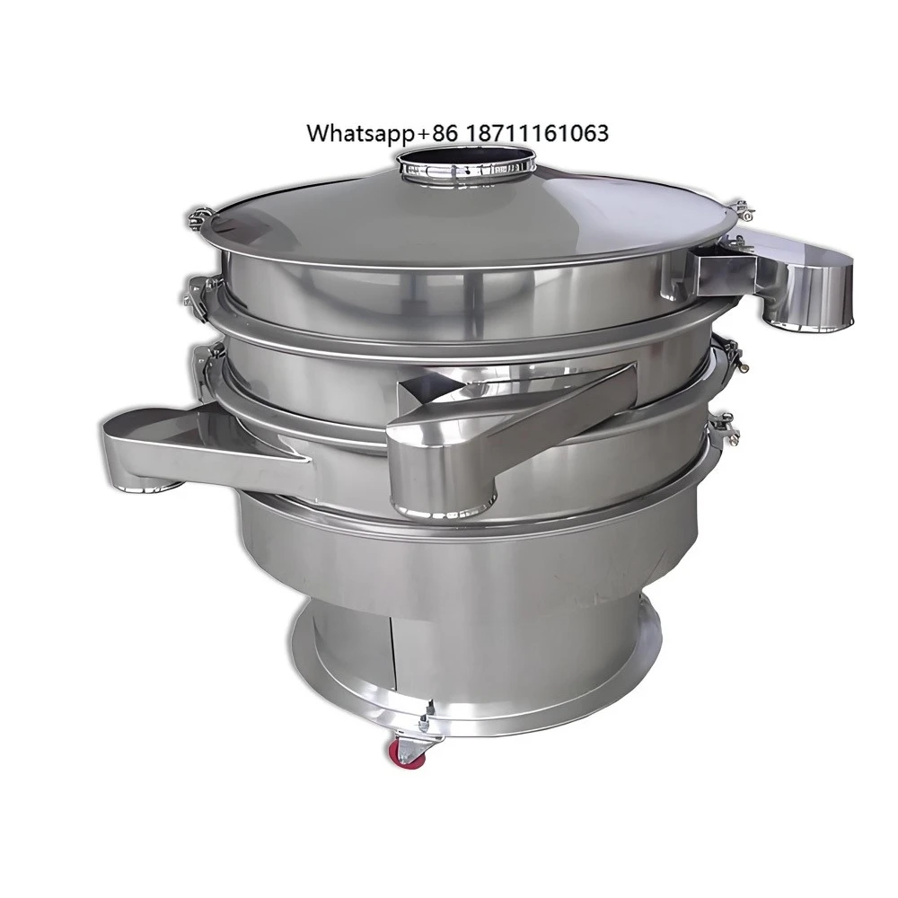 Rotary Vibrating Screen Motor Stainless Steel Circular Vibro Sifter Fine Powder Sieve Machine Chemical Application 60-800kg/h