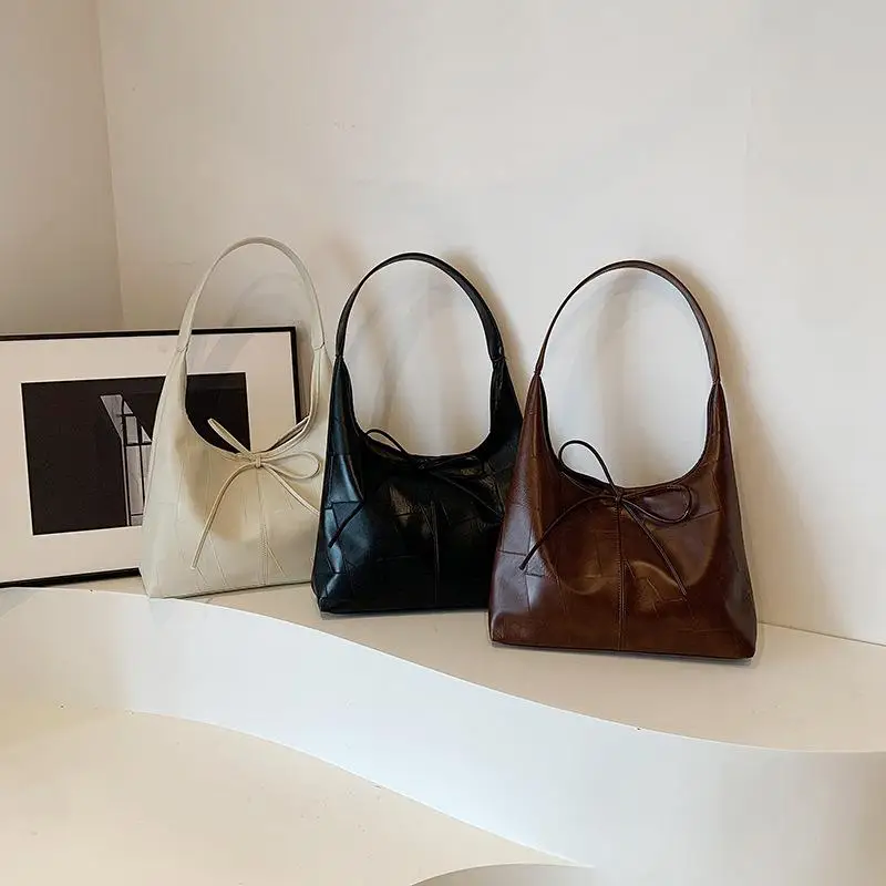 

1Pcs White Elegant Shoulder Bag for Women Korean Style Fashion Solid Color Tote Bag Pu Leather Casual Designer Ladies Handbag