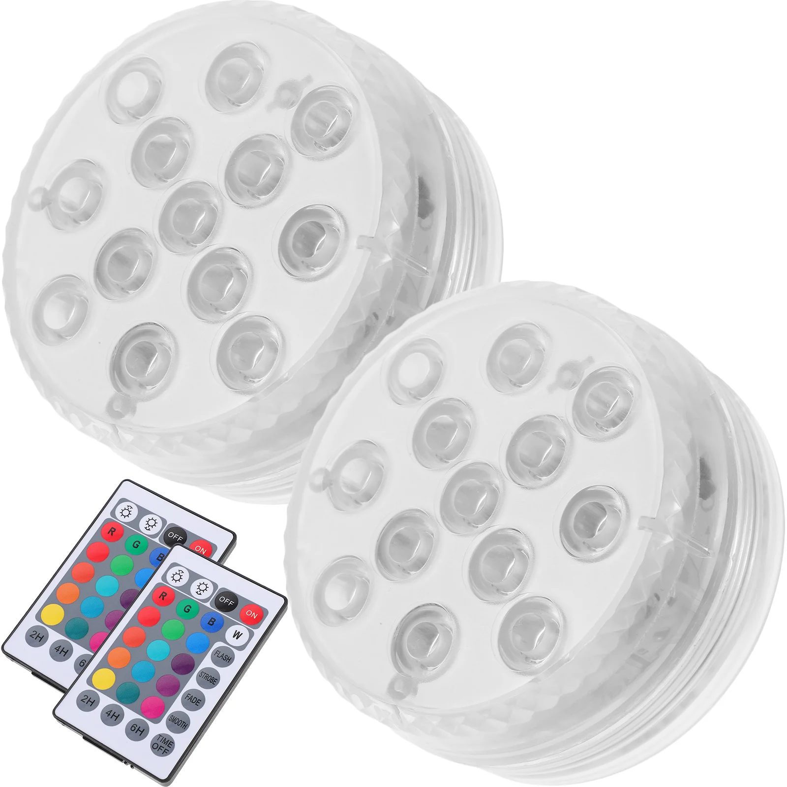 

2 Pcs LED Underwater Light Lamp Aquarium Lights Pool Lighting Submersible Pond Fish Tank Diving Waterproof Remote Control