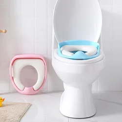 Asiento de entrenamiento para orinal de bebé para niños y niñas con asas, apto para inodoros redondos, antideslizante con protector contra salpicaduras, asiento de inodoro portátil