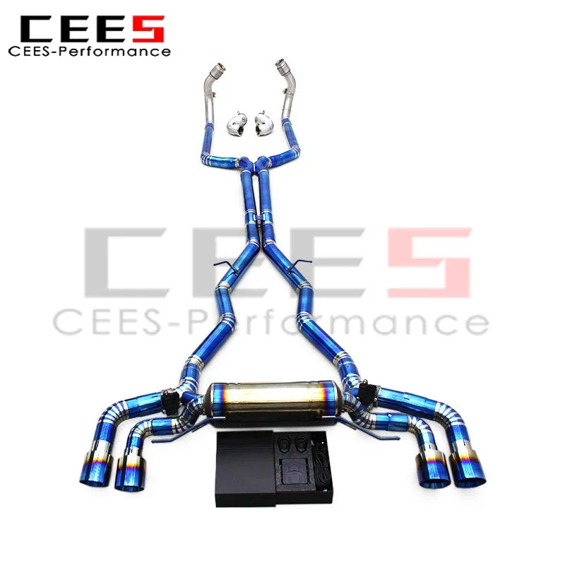 

CEES Full Exhaust System for BMW M5 F90 4.4T 2018-2023 Free Flow Downpipe Active X-pipe Sound Catback Muffler Exhaust Pipes