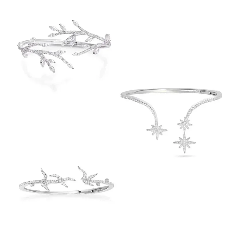 

LI KI High Quality 925 Silver Leaf Bracelet Temperament Versatile Elegant Jewelry Gifts For Friends