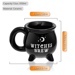 Mug cà phê phù thủy, ly gốm, ly mùa hè mùa đông, quà tặng sinh nhật 350ml, 11,8oz, 1 % 8 Cup Halloween bán hàng chính - 1