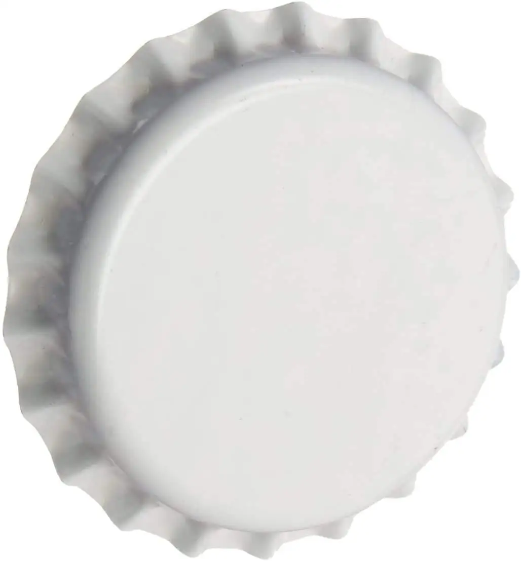 Tapas de Corona para Botellas de Cerveza - Blancas - Barrera de Oxígeno - Vidrio, Acero - 150 Unidades