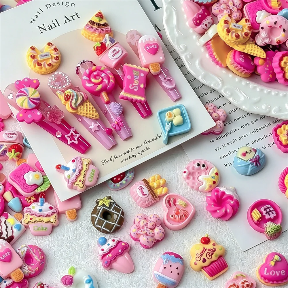 50PCS Cute Mini Dessert Resin  - огляд і ціна Art Craft Ice Cream