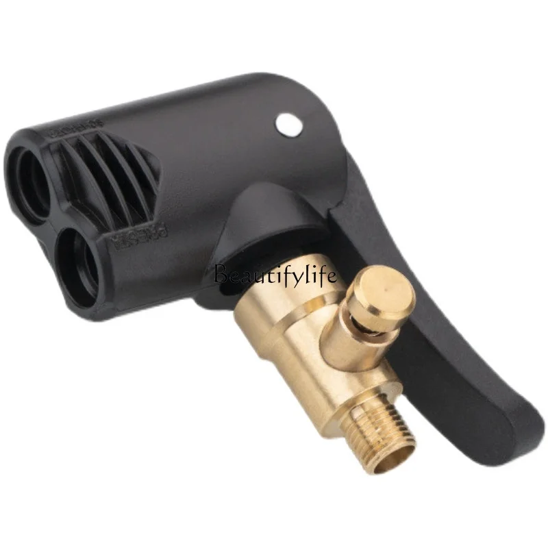 yj15 Car air pump adapter nozzle US and French dual-purpose inflator nozzle Road car French portable adapter