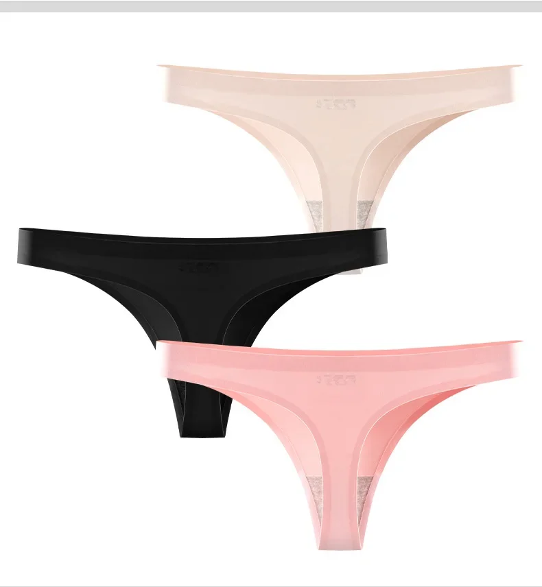 Bragas sin costuras para mujer, tangas sexis, lencería, ropa interior cómoda y transpirable, tangas de seda de hielo suave, espalda en T deportiva para chica