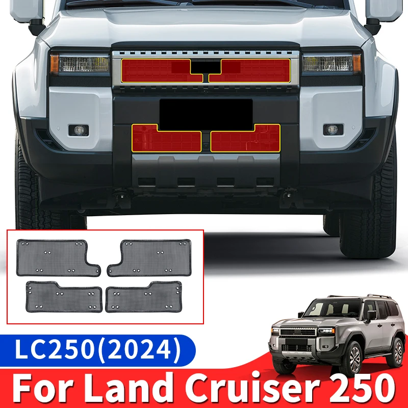 For 2024 Toyota Land Cruiser 250 1958 Prado LC250 Front Grill Anti-mosquito Sand-Proof Stone Net Exterior Accessories Tuning