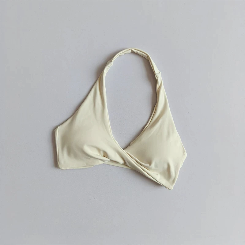 Sexy Neckband-BH, Neckholder-BH, Twist-Yoga-BH, Damen-Sport-BH, V-Ausschnitt, offener Rücken, gepolstertes Fitness-Top, Gym-Pilates-Top – Detail 2