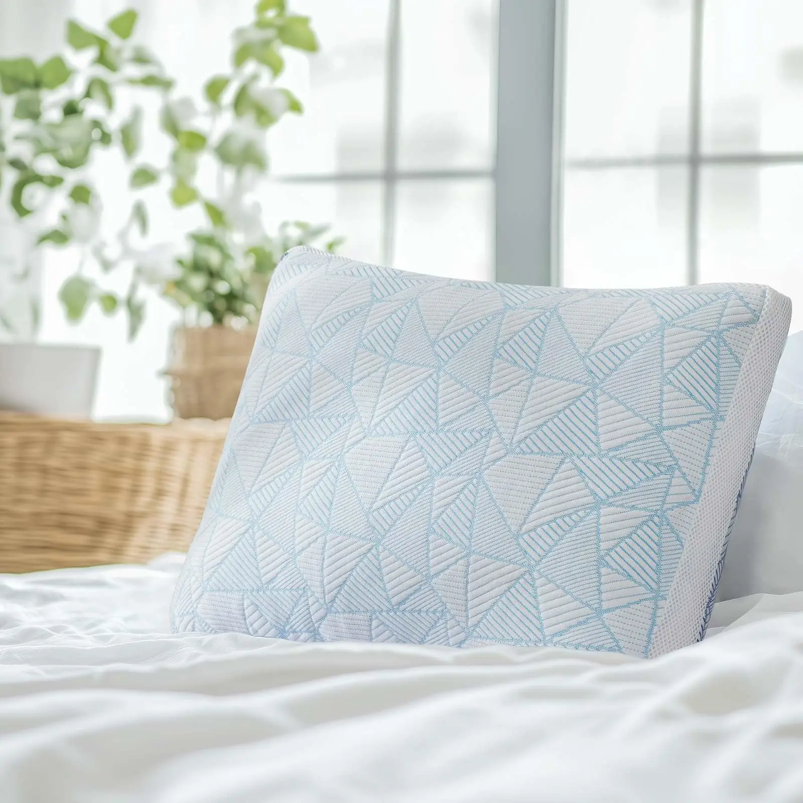 

King Shredded Memory Foam Pillow Cooling Bamboo Viscose Adjustable Hypoallergenic for Side Back Stomach Sleeper Oeko-TEX