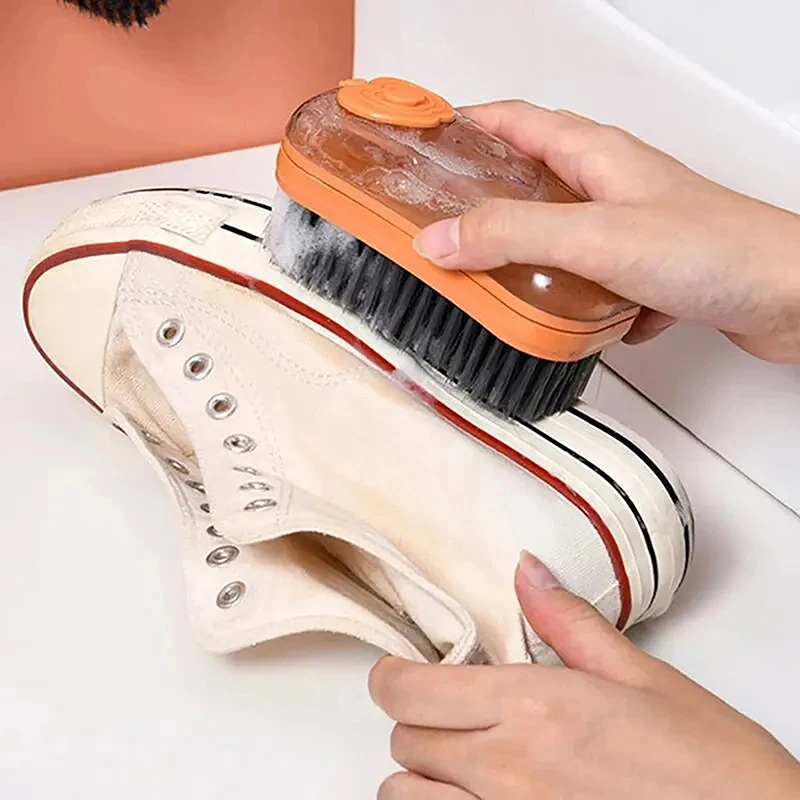 1PCS Multifunction Cleaning Brush Soft Bristled Liquid Shoe Brush Long Handle Clothes Brush Household Cleaning Tool