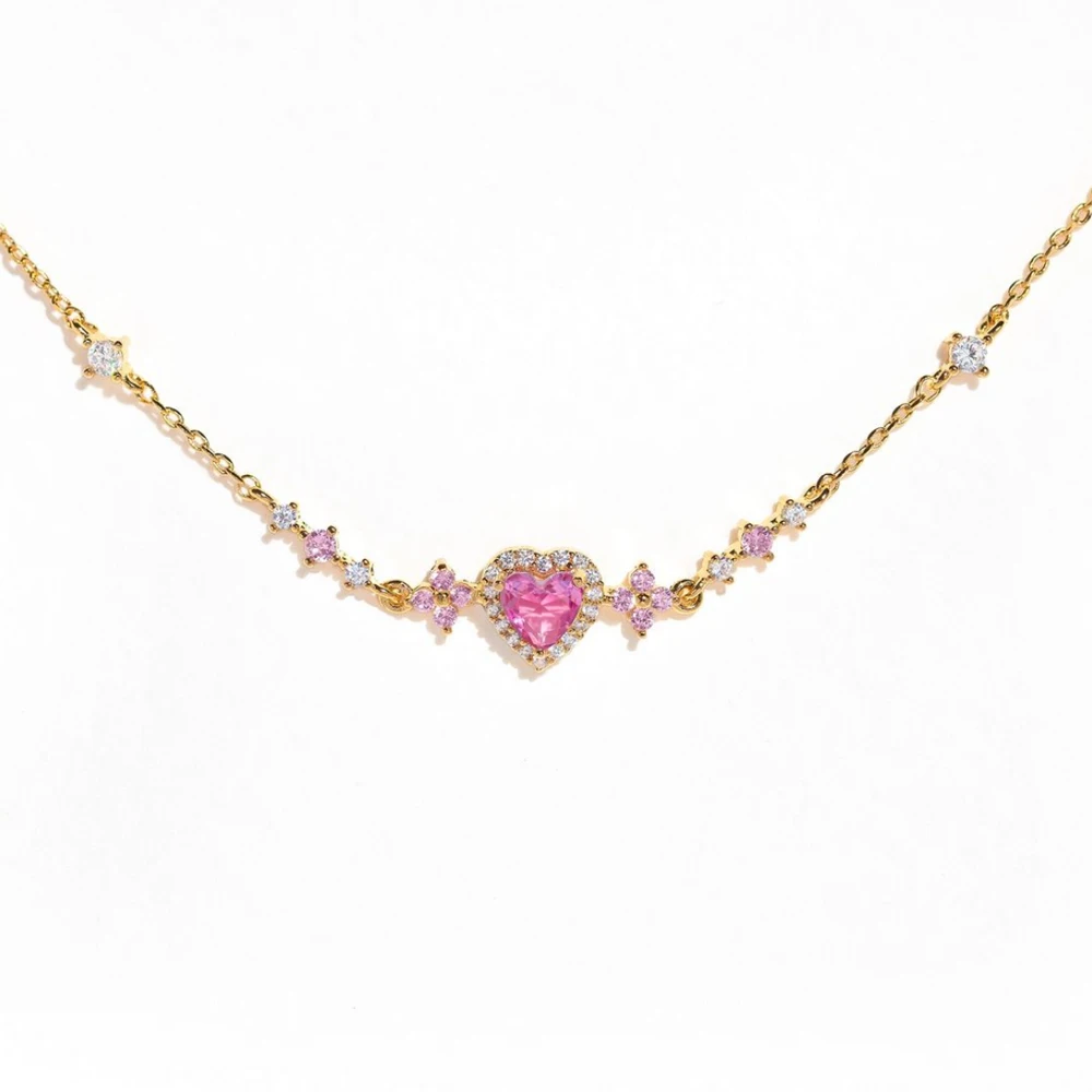 Pink Zircon Bowknot Chain Bracelet for Women Gold Simple Desgin Party Jewelry Accessories Female Gifts