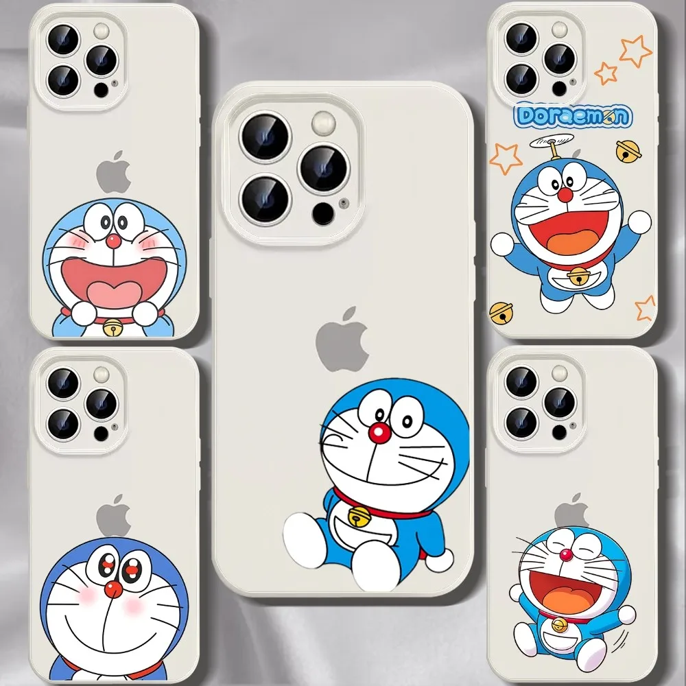 Cartoon D-Doraemon Phone Case For Iphone 11 13 14 15 16 Pro Max X Xr Xs Max Se2020 12mini White Cover Case