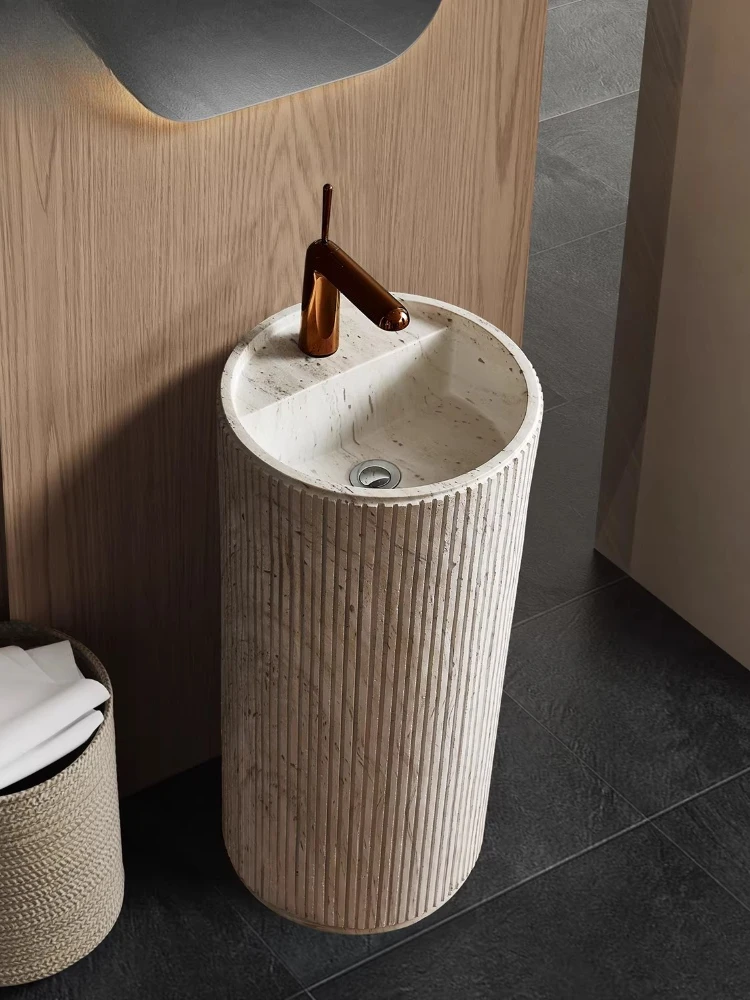 

Средневековая напольная раковина-пьедестал из натурального камня для ванной комнаты