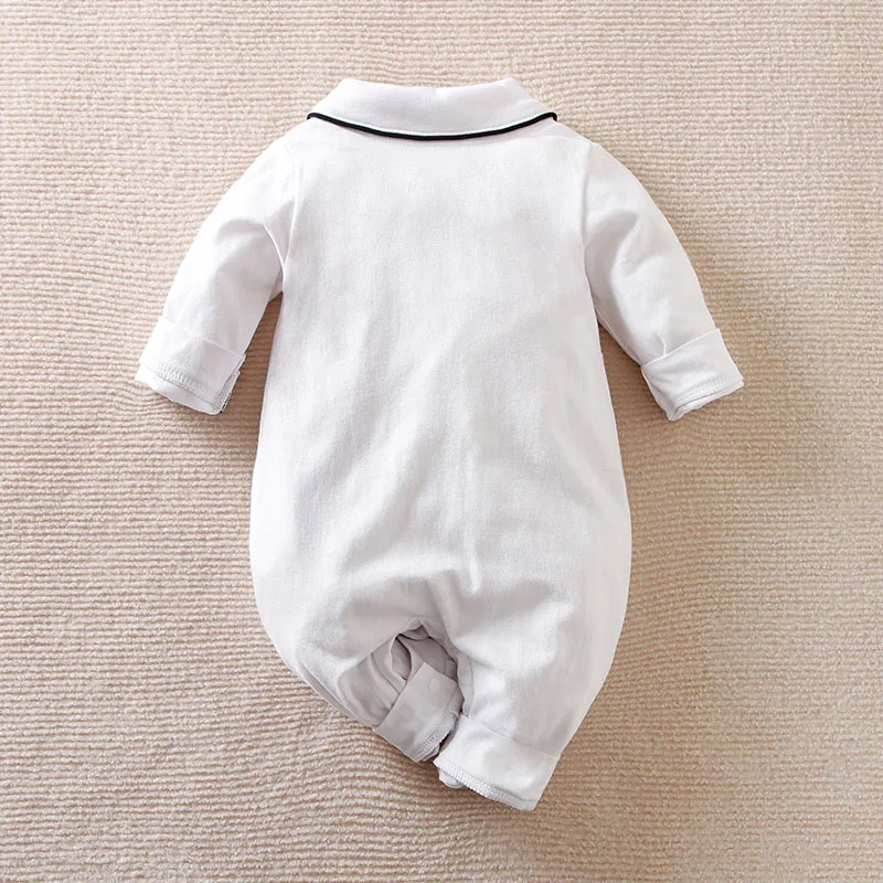 0-18m Newborn Clothes Solid Color Casual Pajamas Cotton Comfortable And Soft Spring And Autumn Long Sleeved Baby Bodysuit