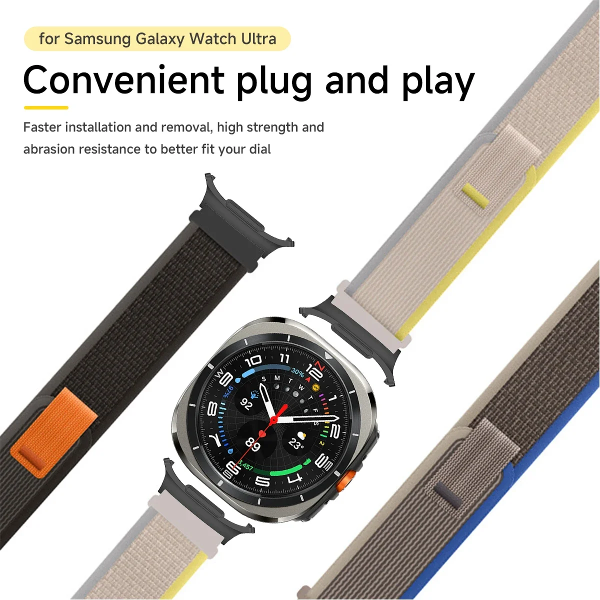 Cinturino in nylon per Samsung Galaxy Watch 8 40mm 44mm 8Classic 46mm Bracciale sportivo per cinturino Galaxy Watch 7 Ultra 47mm