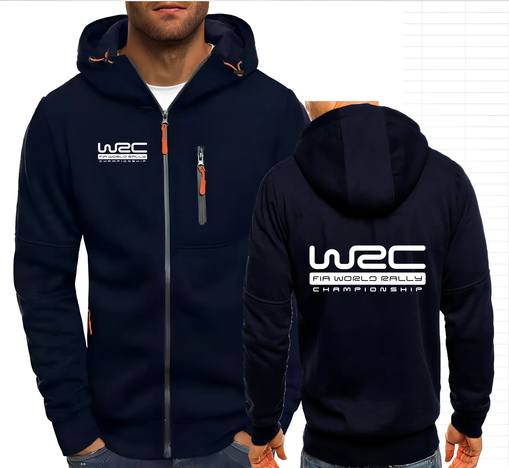 World Rally Championship WRC Letter Men Hoodies Sweatshirt Zipper Hooded Sweatshirts Men Clothing Sportswear Casual Jacket Coat